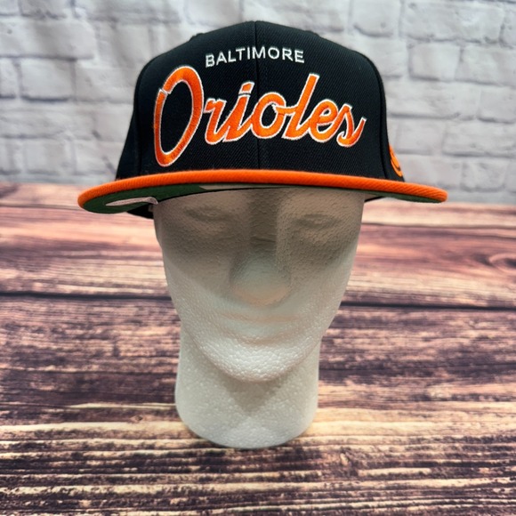 NEW‎ Baltimore Orioles Script Snapback Hat Mitchell Ness MLB Baseball Cap Bird - Picture 3 of 9